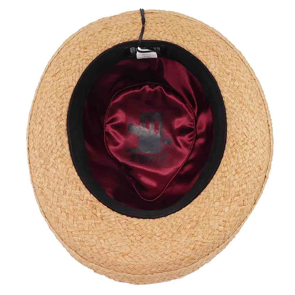 Woven Raffia Fedora Hat with Side Feather - Brooklyn Hat Co 