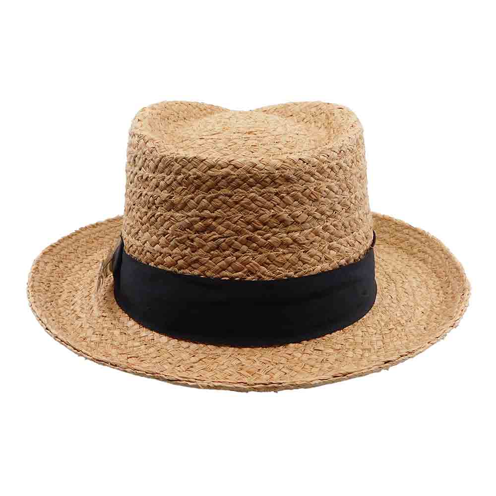 Brooklyn Hat Company raffia hat Woven Raffia Fedora Hat with Side Feather - Brooklyn Hat Co  main image 2