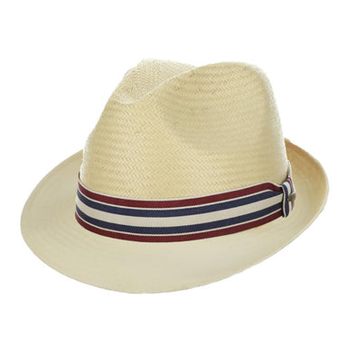 Woven Toyo Straw Fedora for Men - Scala Collection Hats Fedora Hat Scala Hats MS473 Natural L/XL (60 cm) 