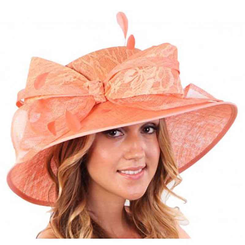 Sinamay Dress Hat with Lace Bow Accent by Something Special Hat, Dress Hat - SetarTrading Hats 