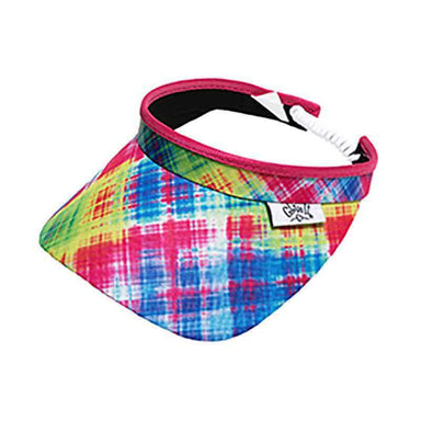 Electric Plaid Golf Sun Visor with Coil Lace by GloveIt Visor Cap GloveIt V227 Multicolor  