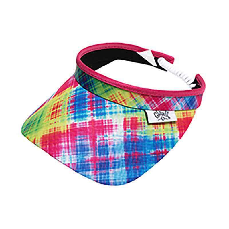 Electric Plaid Golf Sun Visor with Coil Lace by GloveIt, Visor Cap - SetarTrading Hats 