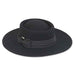 Adora® Wool Hat - Wool Felt Bolero Hat with Wide Ribbon Side Bow Bolero Hat Adora Hats ad1017a Black Medium (57 cm) 