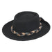 Adora® Wool Hat - Wool Felt Gambler Hat with Braided Soft Wool Tie Gambler Hat Adora Hats ad1020a Black Medium (57 cm) 