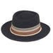 Adora® Wool Hat - Wool Felt Gambler Hat with Antique Studded Band Gambler Hat Adora Hats ad1021a Black  