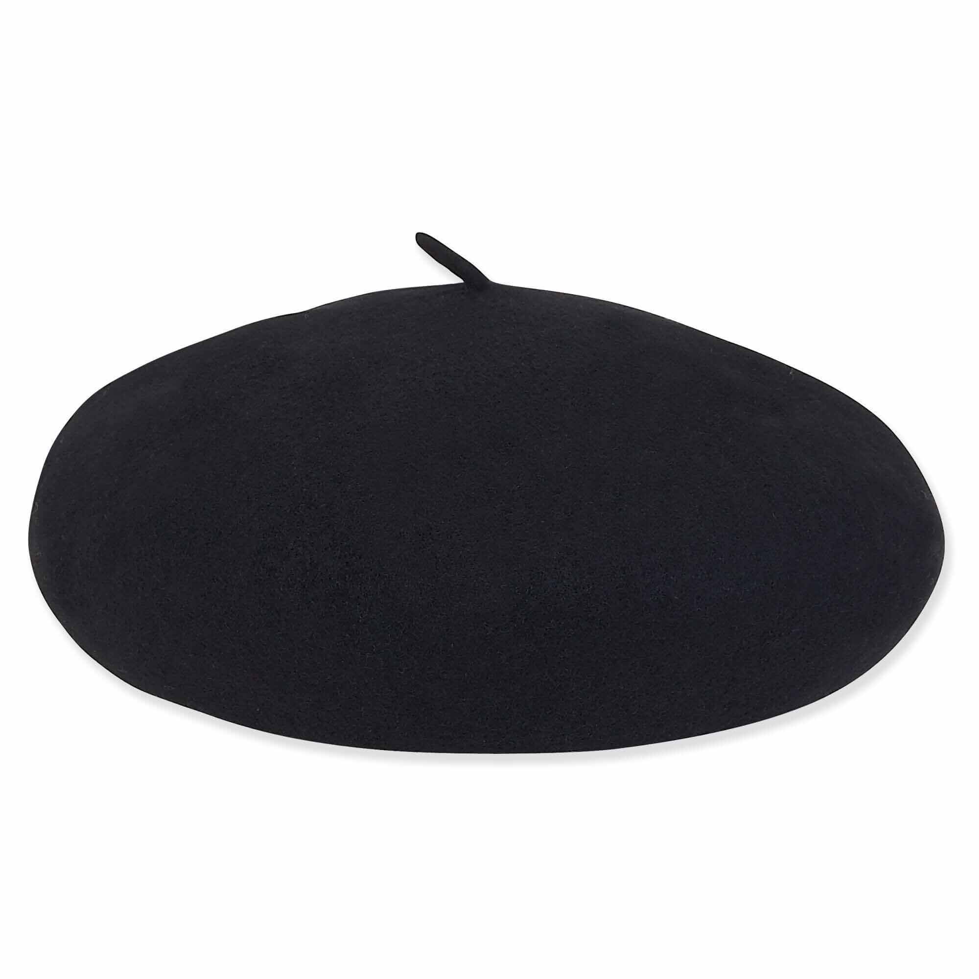 Classic Soft French Beret Wool Hat - Adora® Hats Beanie Adora Hats AD1030A Black  