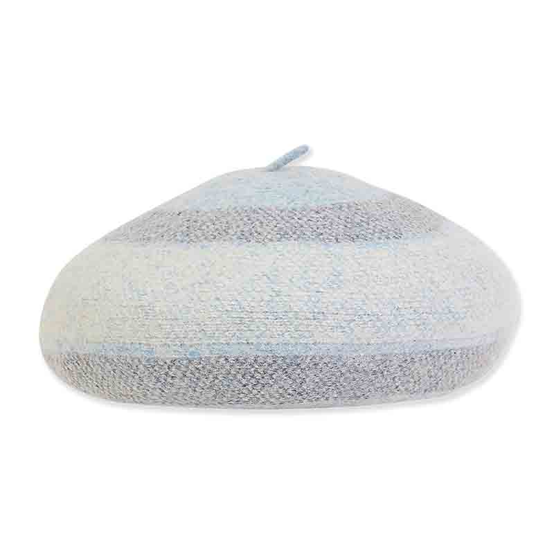 ADORA 100% Wool Beret — Zebra Stripe — Made in Korea HOAREE Zebra Stripe Korean Autumn and Winter New Berets  main image 2