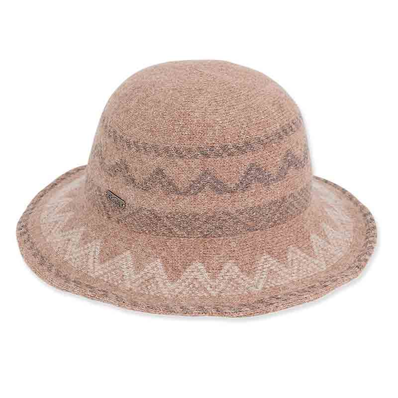 Adora® Wool Hat - Multi Colored Soft Wool Bucket Hat Cloche Adora Hats ad1058b Sand  