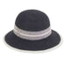 Adora® Wool Hat Soft Wool Bucket Hat with Contrast Band and Edge Cloche Adora Hats AD1059A Black  