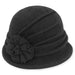 Trina  Boiled Wool Cloche Hat - Adora® Hats Beanie Adora Hats AD653A bk Black Medium (57 cm) 