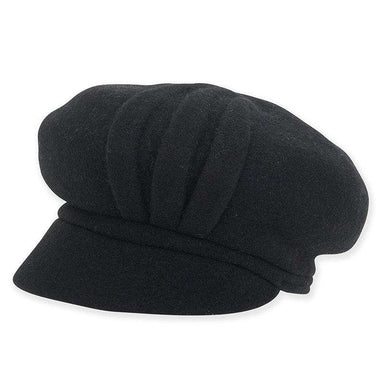 Pleated Boiled Wool Newsboy Cap by Adora®, Cap - SetarTrading Hats 