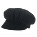 Pleated Boiled Wool Newsboy Cap by Adora® Cap Adora Hats ad743bk Black Medium (57 cm) 