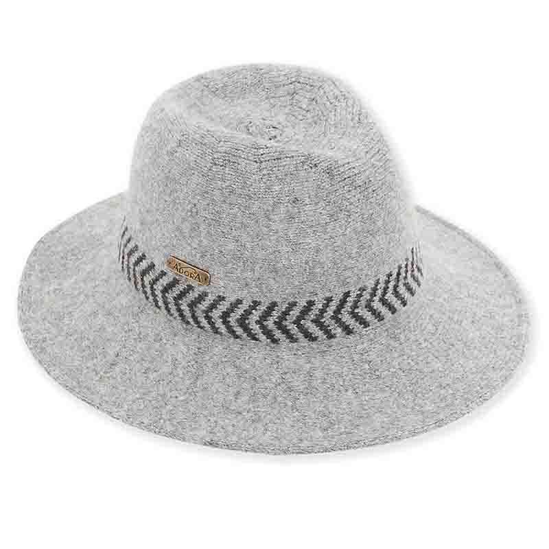 Maple Knit Wool Safari Hat by Adora® - Grey Safari Hat Adora Hats ad750gy Grey  