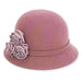 Dusty Rose Cloche Hat with Flowers by Adora® Cloche Adora Hats ad804rs Dusty Rose  