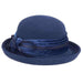 Velvet Band Wool Felt Bowler Hat by Adora®-Navy Bowler Hat Adora Hats ad822nv Navy  