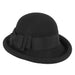 Rolled Brim Wool Felt Bowler Hat by Adora®-Black Bowler Hat Adora Hats ad824bk Black M/L (58 cm) 