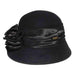 Satin Adorned Cloche Hat by Adora®-Black Cloche Adora Hats ad836bk Black  