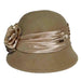 Satin Adorned Cloche Hat by Adora®-Camel Cloche Adora Hats    