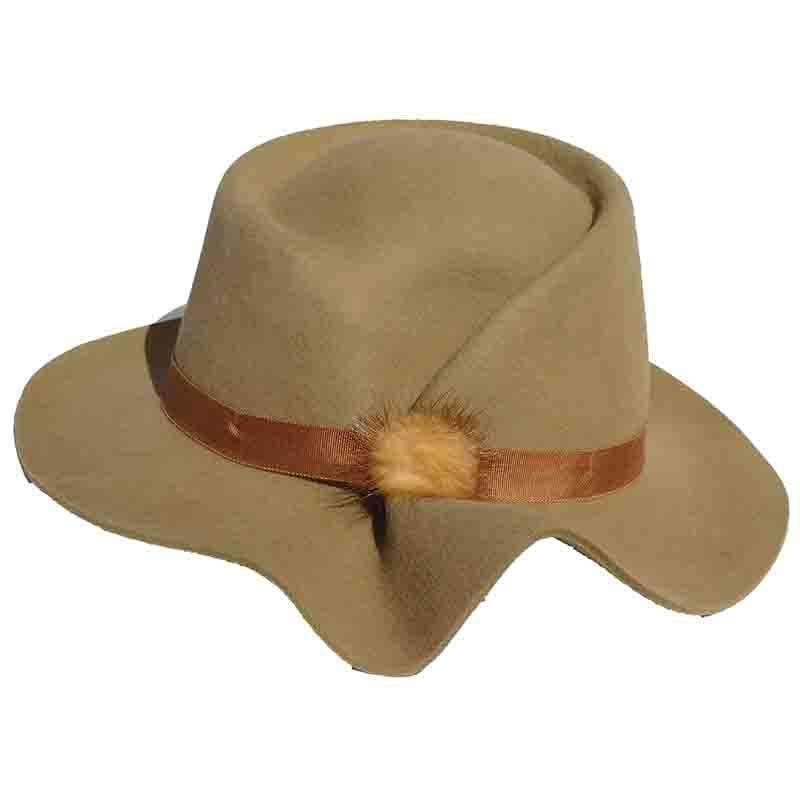 Structured Folded Brim Wool Felt Hat by Adora®-Bohemian  display picture 3