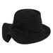 Structured Folded Brim Wool Felt Hat by Adora®-Black Cloche Adora Hats ad843bk Black M/L (58.5 cm) 