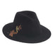 Fall Leaves Embroidered Floppy Safari Hat by Adora® Safari Hat Adora Hats ad868bk Black Medium (57 cm) 