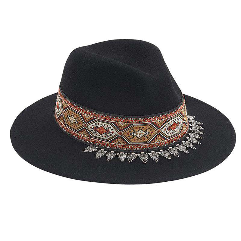 Tribal Pattern Safari Outback Hat by Adora® Safari Hat Adora Hats ad870bk Black  