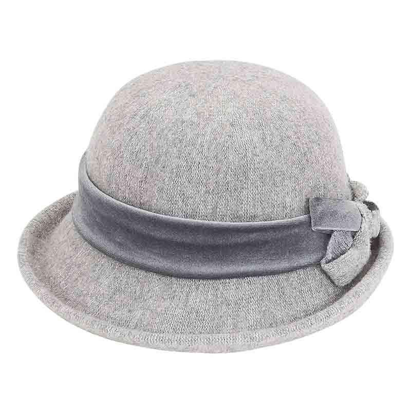 Up Turned Asymmetrical Brim Hat with Velvet Band by Adora  display picture 3