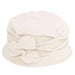 Boiled Wool Beanie with Criss Cross Pleated Crown - Adora® Hat Beanie Adora Hats ad899iv Winter White  
