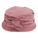 Boiled Wool Beanie with Criss Cross Pleated Crown - Adora® Hat Beanie Adora Hats ad899mv Mauve  