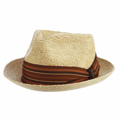 Alessandro Braided Raffia Fedora Hat - Brooklyn Hat Co Fedora Hat Brooklyn Hat BKN1613-LAR Natural Large (23 1/4") 