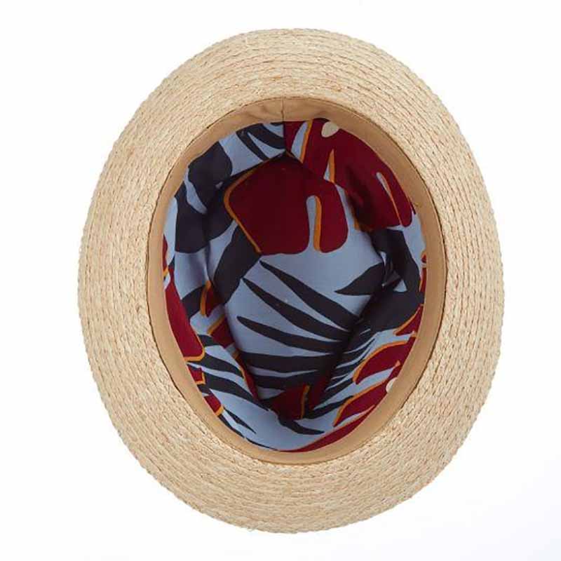Brooklyn Hat Company raffia hat Calabria Braided Viscose Fedora Hat with Raffia Brim  main image 4