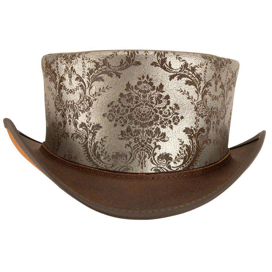 Parlor Leather Steampunk Top Hat -Steampunk Hatter Top Hat Head'N'Home Hats    