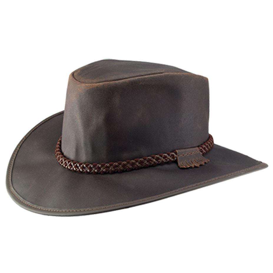 Head'n Home Crusher Outback Leather Hat up to XXL- Brown Safari Hat Head'N'Home Hats MScrusherBNM Brown Medium 