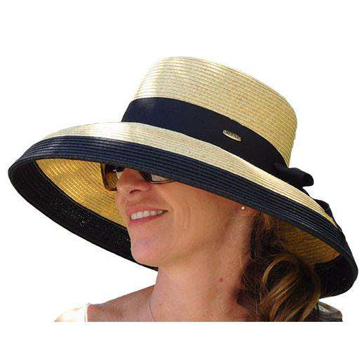 Tiffany Style Summer Hat by Karen Keith - Black and White, Wide Brim Hat - SetarTrading Hats 