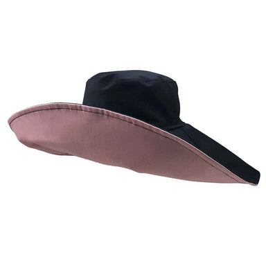 Ariana Eclipse Reversible Organic Cotton Resort Sun Hat - Flipside Hats Wide Brim Hat Flipside Hats FS027-021 Navy / Pink M/L (58 cm) 