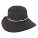 Asymmetrical Brim Ribbon Hat with Metallic Thread - Sun 'N' Sand Hat Facesaver Hat Sun N Sand Hats HH2418B Black Medium (57 cm) 