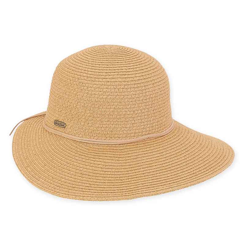 XL Size Women's Hats: Sun Hat with Leatherette Tie - Sun 'N' Sand