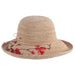 Bagatelle Crocheted Raffia Straw Hat with Floral Embroidery - Scala Hats Wide Brim Sun Hat Scala Hats    