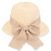 Bangkok Toyo Cloche Hat with Large Linen Bow - Sun 'N' Sand Hat, Cloche - SetarTrading Hats 