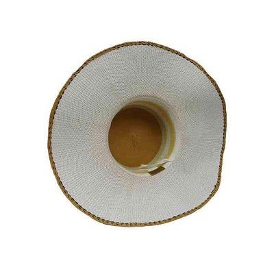 Striped Crown Bangkok Toyo Wide Brim Summer Floppy Hat - Scala Hats Wide Brim Sun Hat Scala Hats    