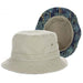 Reversible Cotton Bucket Hat with Tropical Print Underbrim - Dorfman Hats Bucket Hat Dorfman Hat Co. BH223KHl Khaki Large (23.25") 