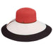 Three Tone Wide Brim Sun Hat - Glanmire Brooklyn Hats Wide Brim Sun Hat Brooklyn Hat bkn1594 Red OS (22.5") 