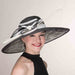 Two Tone Black and White Sinamay Hat with Long Quill - KaKyCO Dress Hat KaKyCO 117139-12.01 Black and White  