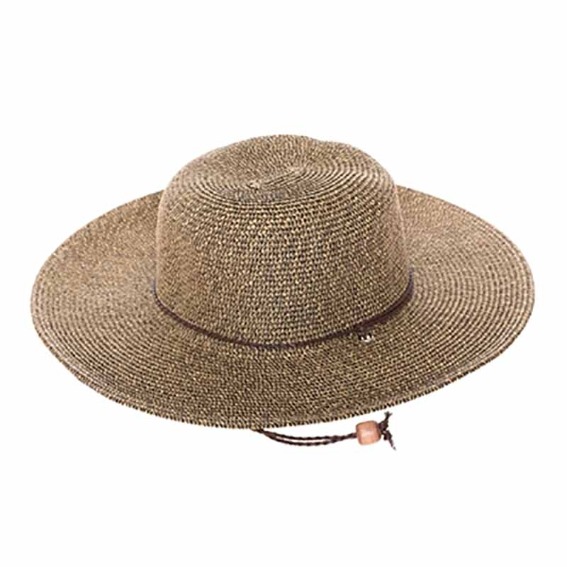 Classic Straw Sun Hat with Chin Cord, Medium and Large Size - Boardwalk Wide Brim Sun Hat Boardwalk Style Hats    