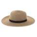 Classic Medium Brim Straw Sun Hat - Boardwalk Style Wide Brim Sun Hat Boardwalk Style Hats da1821dh Black Heather Medium (57 cm) 