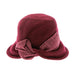 Knitted Wool Blend Cloche with Twisted Bow - DNMC Hats Cloche Boardwalk Style Hats da3169 Wine Medium (57 cm) 