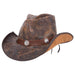 Branded Cyclone Distressed Leather Cowboy Hat up to 3XL - Double G Hat, Cowboy Hat - SetarTrading Hats 