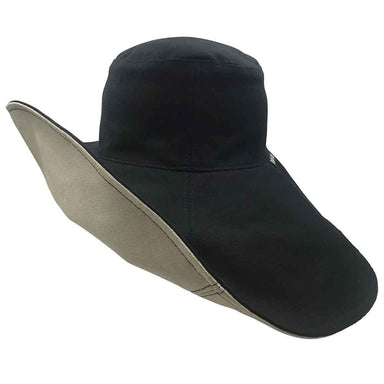 Brianna Eclipse Reversible Organic Cotton Resort Sun Hat - Flipside Hats Wide Brim Hat Flipside Hats FS027-015 Black / Stone M/L (58 cm) 