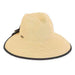 Backless Fedora Crown Hat with Large Bow - Sun 'N' Sand Hat Facesaver Hat Sun N Sand Hats HH2407B Natural / Black Medium (57 cm) 