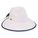 Backless Fedora Crown Hat with Large Bow - Sun 'N' Sand Hat Facesaver Hat Sun N Sand Hats HH2407A White / Navy Medium (57 cm) 